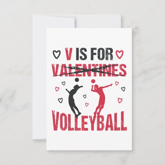 Funny V is voor volleyball Valentijnsdag Gift Kaart (Voorkant)