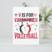 Funny V is voor volleyball Valentijnsdag Gift Kaart (Staand voorkant)