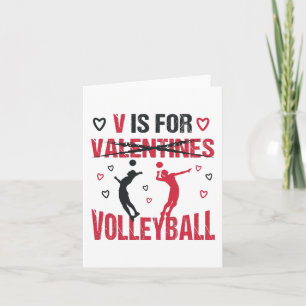 Funny V is voor volleyball Valentijnsdag Gift Kaart