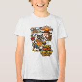 Funny Vacation Chaos Cartoon Design Tri-Blend Shirt (Voorkant)