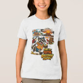 Funny Vacation Chaos Cartoon Design Tri-Blend Shirt (Voorkant)