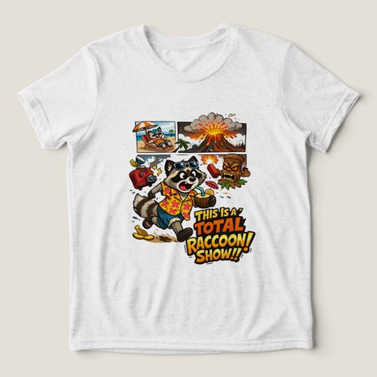 Funny Vacation Chaos Cartoon Design Tri-Blend Shirt (Design voorkant)