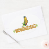 Funny Vacuuming Ovale Sticker (Envelop)