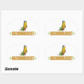 Funny Vacuuming Ovale Sticker (Vel)