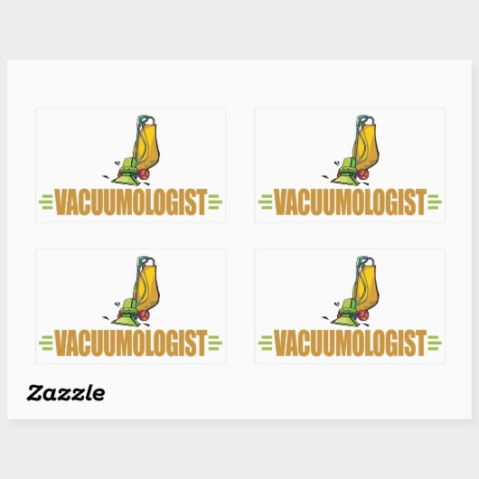 Funny Vacuuming Rechthoekige Sticker (Vel)