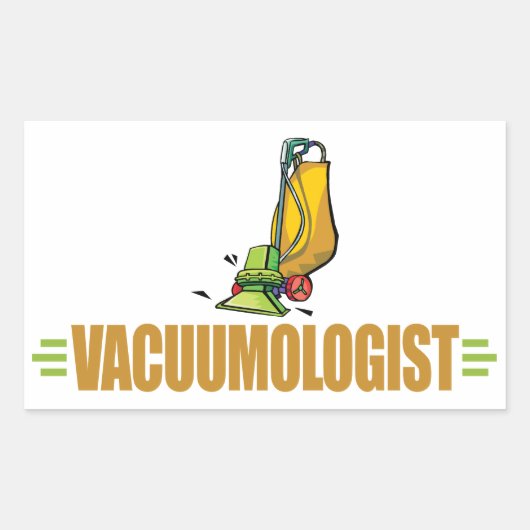 Funny Vacuuming Rechthoekige Sticker (Voorkant)