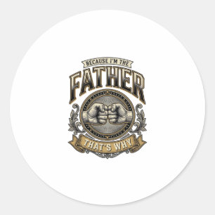 Funny Vader Vuiststoot Vintage Gravure Shirt Des Ronde Sticker