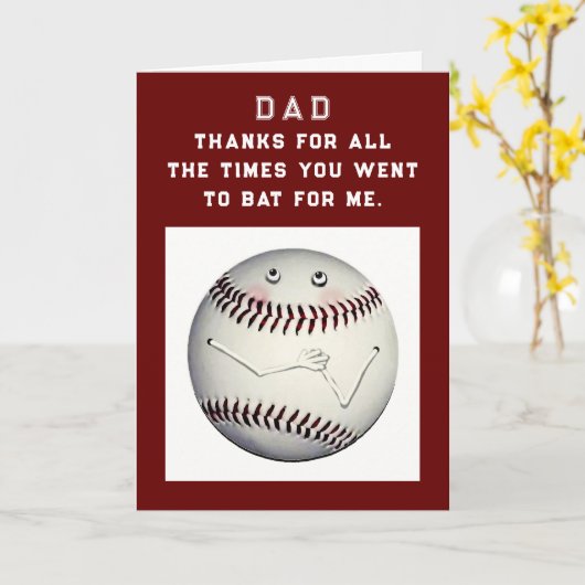 Funny Vaderdag Baseball Kaart (Gele Bloem)