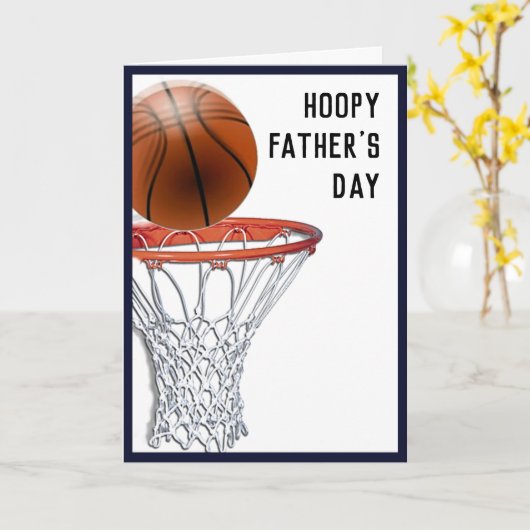 Funny Vaderdag Basketball Kaart (Gele Bloem)