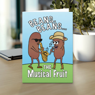 Funny Vaderdag Bean Musical Fruit Joke Kaart