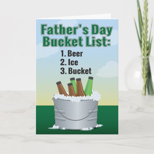 Funny Vaderdag Card - Beer Bucket List Kaart (Voorkant)