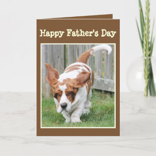 Funny "Vaderdag Card" met Cute Basset Hound Kaart