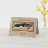 Funny "Vaderdag" Card W/Basset Hound Puppy Kaart (Gele Bloem)