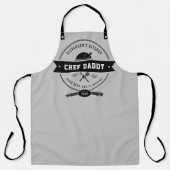 Funny Vaderdag Chef Dad Cool Gray & Black Ap Schort (Voorkant)