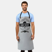 Funny Vaderdag Chef Dad Cool Gray & Black Ap Schort (Gedragen)