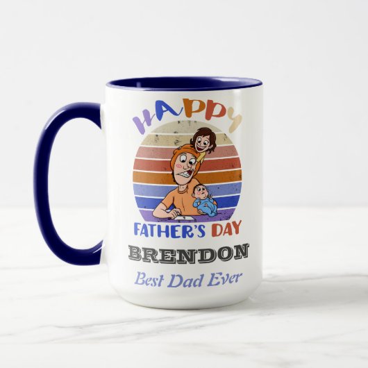 Funny vaderdag gepersonaliseerd mok (Links)