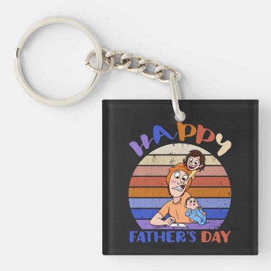 Funny vaderdag gepersonaliseerde sleutelhanger (Voorkant)