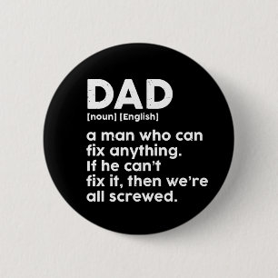 Funny Vaderdag Jokes Dad Dictionary Definition Ronde Button 5,7 Cm