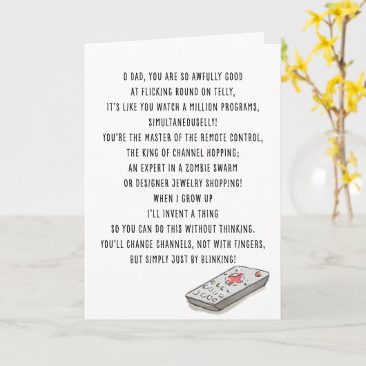 Funny Vaderdag Kaart (Gele Bloem)