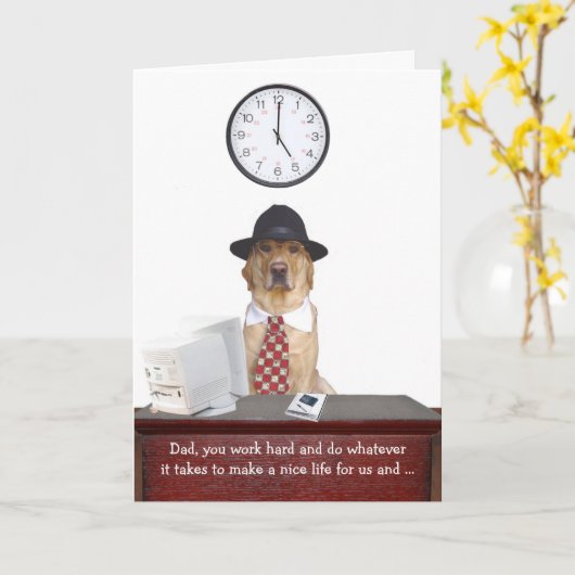 Funny Vaderdag Kaart (Gele Bloem)