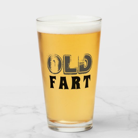 Funny Vaderdag Old Fart Typografie Glas (Voorkant gevuld)