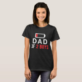 Funny Vaderdag - Papa van 2 Jongens Cadeau Idee T-shirt (Voorkant volledig)