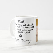 Funny Vaderdag Personalized Photo Dog Cat Dad Koffiemok (Voorkant links)