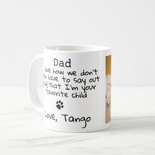 Funny Vaderdag Personalized Photo Dog Cat Dad Koffiemok (Voorkant links)