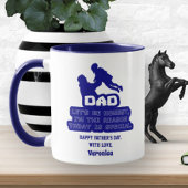 Funny Vaderdag Persoonlijke naam Blauw Mok