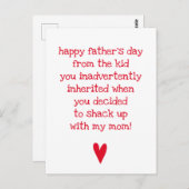 Funny Vaderdag Quote voor Bonus Papa Kaart (Voorkant / Achterkant)