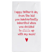 Funny Vaderdag Quote voor Bonus papa Klein Cadeauzakje (Achterkant)
