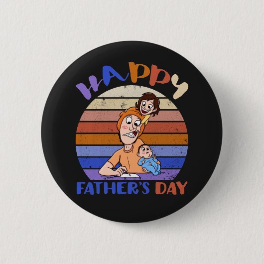 Funny vaderdag ronde button 5,7 cm (Voorkant)