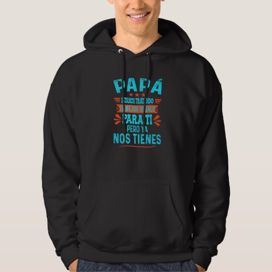 Funny Vaderdag Spaanse vader van dochter A Hoodie (Voorkant)