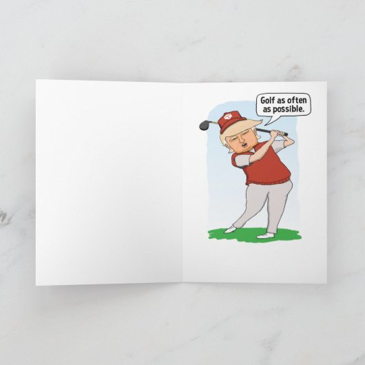 Funny Vaderdag Trump Golfing Kaart (Binnen)