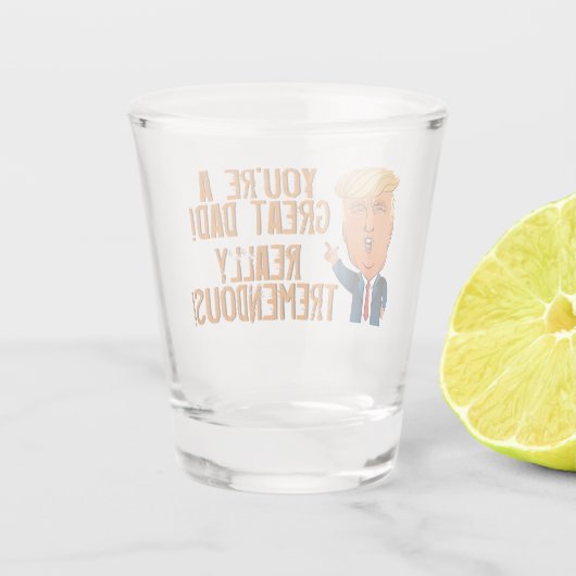 Funny Vaderdag Trump Shot Glas (Achterkant)