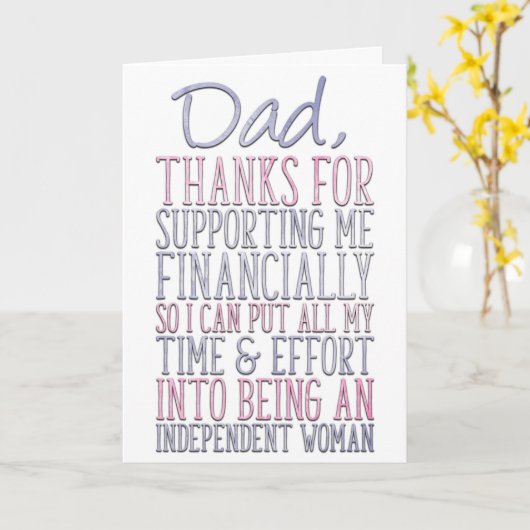 Funny Vaderdag van Dochter, financiële last Kaart (Gele Bloem)