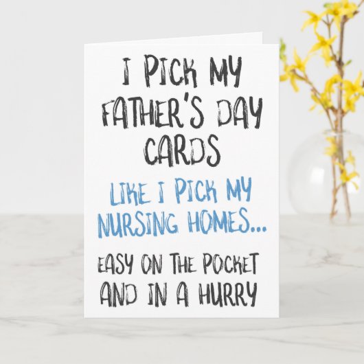 Funny Vaderdag, van Dochter, verpleeghuis Kaart (Gele Bloem)