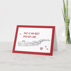 Funny Valentijn Card Pickup Line Truck Love 5x7" Bedankkaart