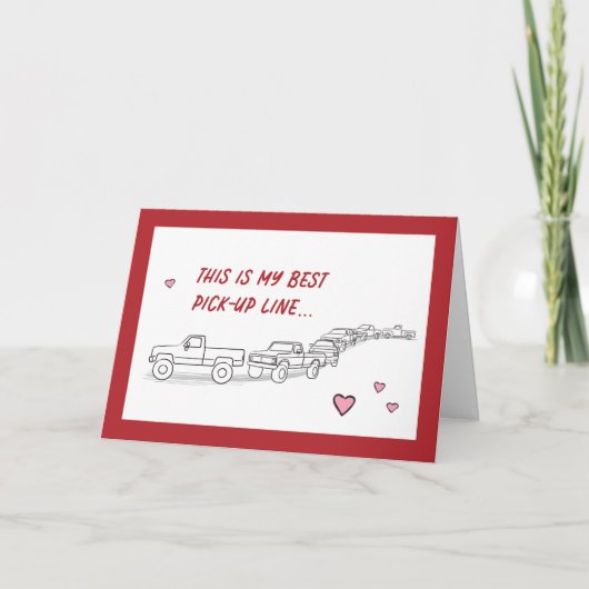 Funny Valentijn Card Pickup Line Truck Love 5x7" Bedankkaart (Voorkant)