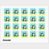 Funny Valentijn Cats Creationarts Vierkante Sticker (Vel)