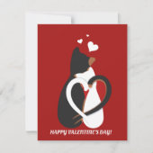 Funny Valentijn Cats in Love Notitiekaartje (Voorkant)