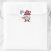 Funny Valentijn Gnome Hearts Vierkante Sticker (Tas)