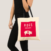Funny Valentijn Hogs en Kisses met Cute Pig Tote Bag (Voorkant (product))