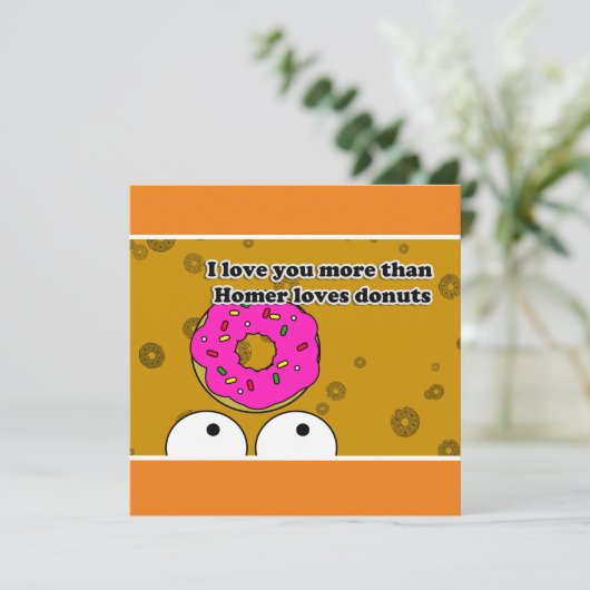 Funny Valentijn Kaart houdt van je als homer liefh (Staand voorkant)