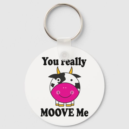 Funny Valentijn Moove me Koe Gift Sleutelhanger (Voorkant)