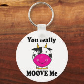 Funny Valentijn Moove me Koe Gift Sleutelhanger (Voorkant)