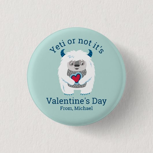 Funny Valentijn Ronde Button 3,2 Cm (Voorkant)