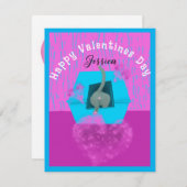 Funny Valentijn van de kat box Feestdagenkaart (Voorkant / Achterkant)