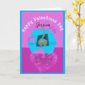 Funny Valentijn van de kat box Kaart (Gele Bloem)