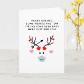 Funny Valentijnsdag 2021 Love Deer Poem Kaart (Gele Bloem)